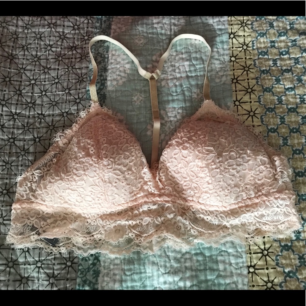 Aerie Light Pink Padded Strappy Bralette